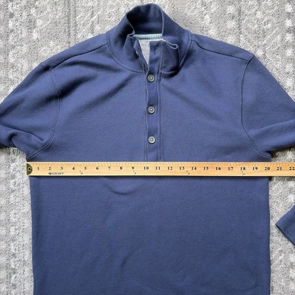 Banana Republic Lot Of 2 Mens Waffle Knit Long Sleeve Shirts Large Plum Blue